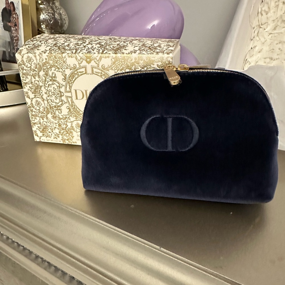 Dior Navy Blue Velvet Women's Bag